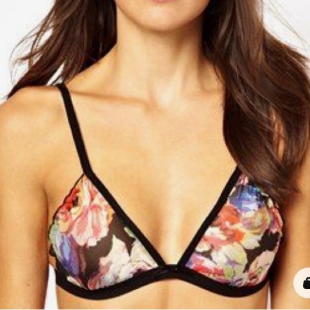 NEW ASOS Watercolor Soft Chiffon Bra